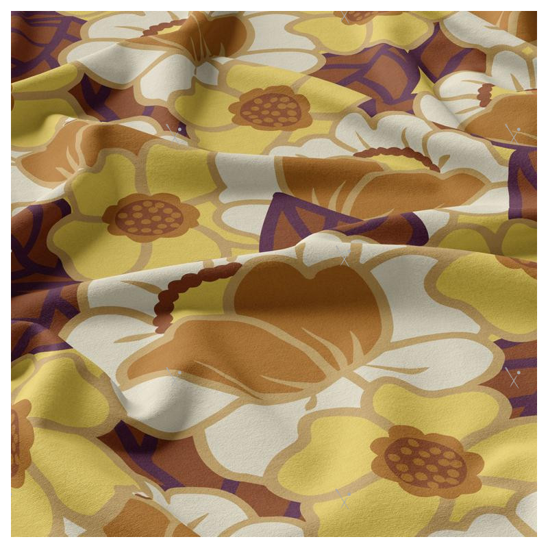 Printed Viscose CLEMONE Ecru / Yellow